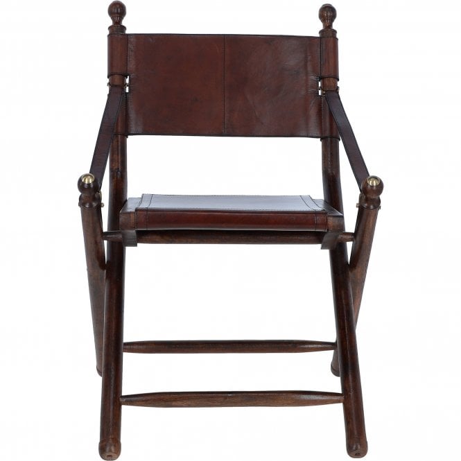 Ashwood Vintage Folding Leather Chair Chestnut: LF-190