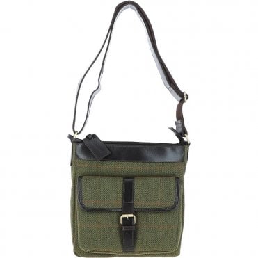 Vintage  Hunter Leather Travel Bag Tweed : Doug
