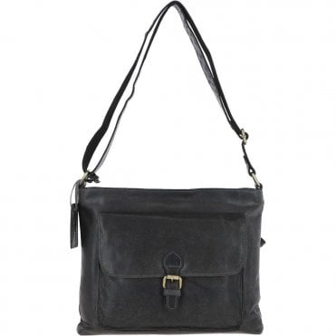 Vintage Medium Leather Shoulder Bag Grey: G23