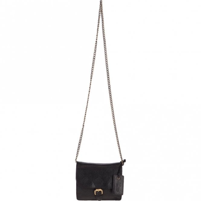 Ashwood Vintage Mini Leather Cross Body Shoulder Bag With Chain Strap Black – G27