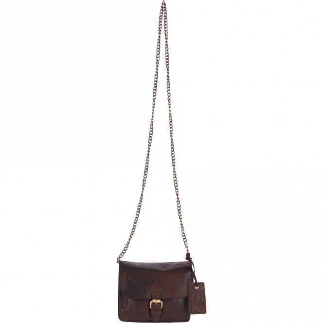 Ashwood Vintage Mini Leather Cross Body Shoulder Bag With Chain Strap Brandy – G27