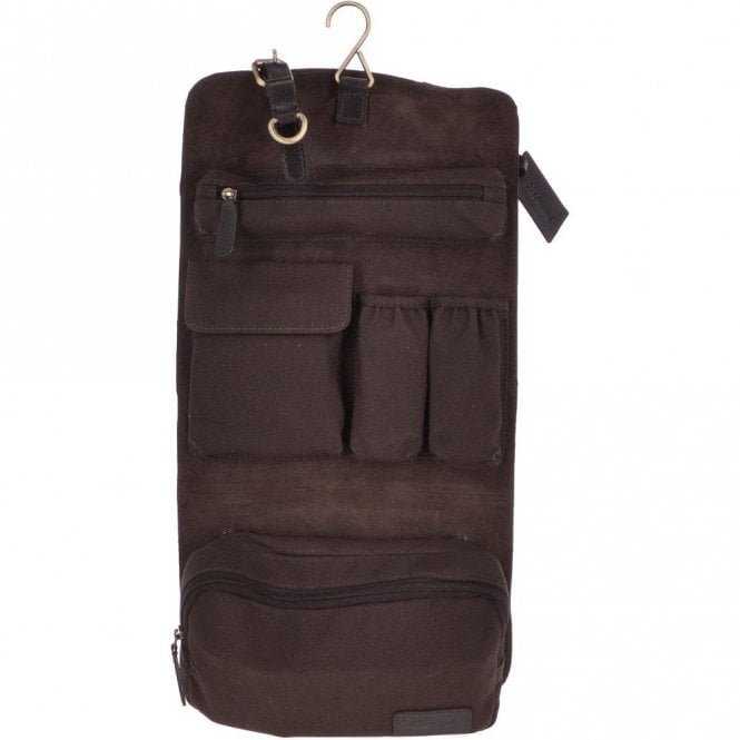 Ashwood Vintage Oily Hanging Leather Wash Bag Brown : Liam WB