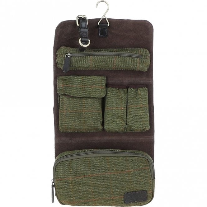Ashwood Vintage Oily Hanging Leather Wash Bag Tweed : Liam WB