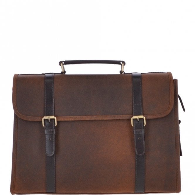 Ashwood Vintage Oily Hunter Leather Briefcase Brown: Walter