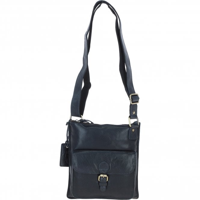 Ashwood Vintage Small Leather Shoulder Bag Navy – G20