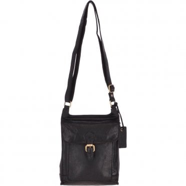 Vintage Small Leather Travel Shoulder Bag Black – G24