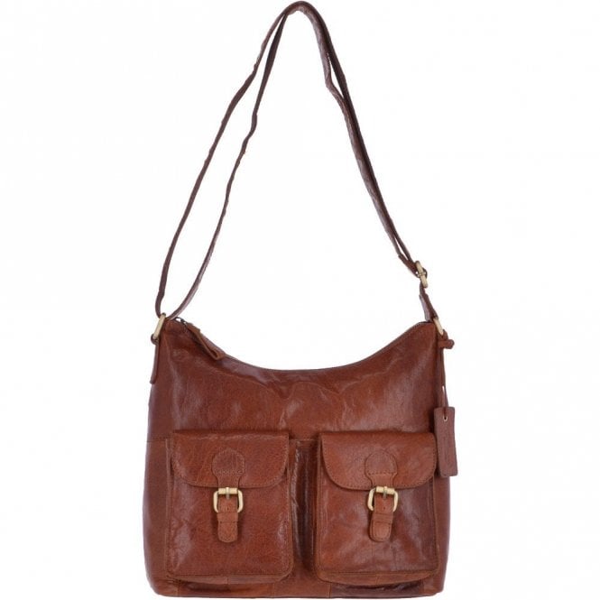 Ashwood Vintage Two Pocket Leather Shoulder Bag Honey – G21