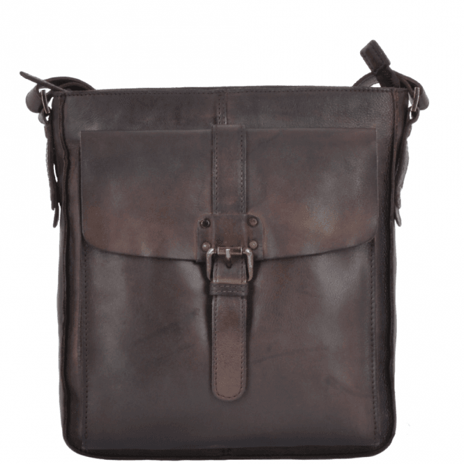 Ashwood Vintage Wash Leather A4 Side Bag Brown : 7994