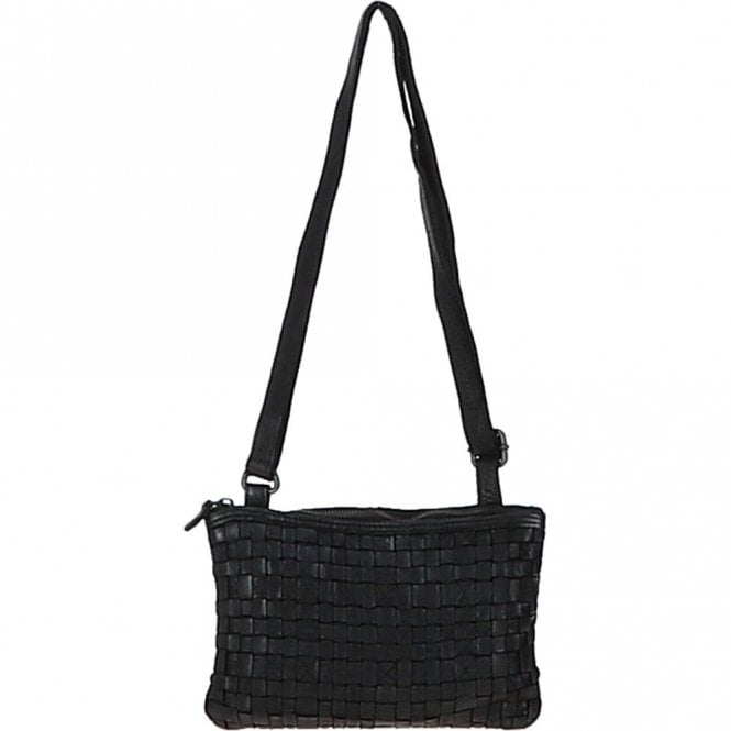 Ashwood Vintage Woven Classic Leather Crossbody Bag Black: D-70