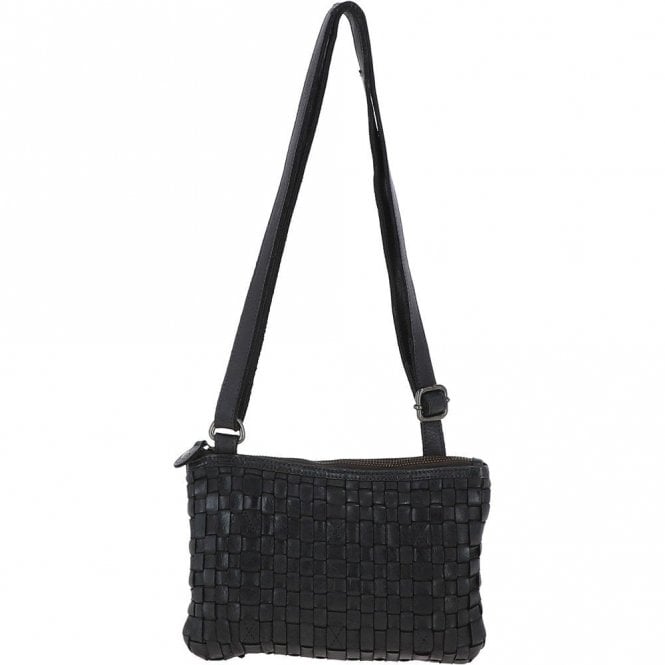 Ashwood Vintage Woven Classic Leather Crossbody Bag Dark Grey : D-70