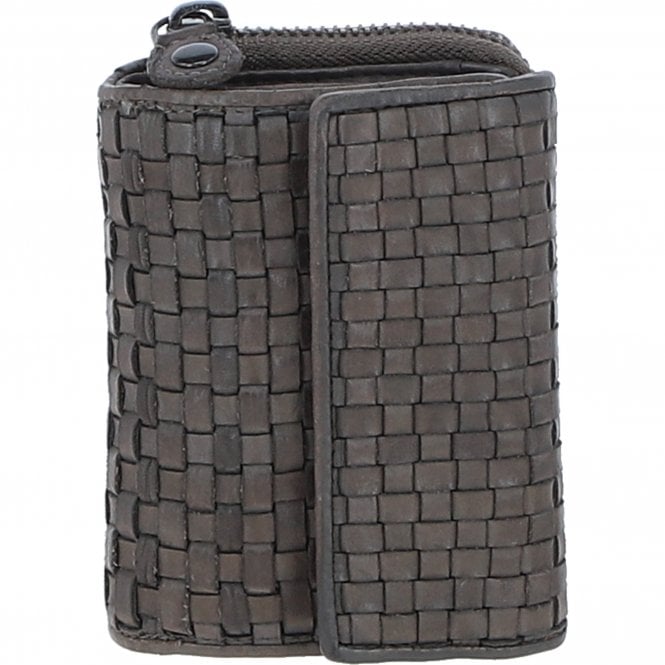 Ashwood Vintage Woven Leather 7 Card Purse Dk Grey: D-82