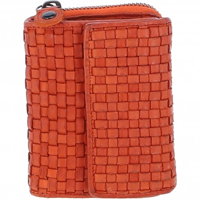 Ashwood Vintage Woven Leather 7 Card Purse Orange: D-82