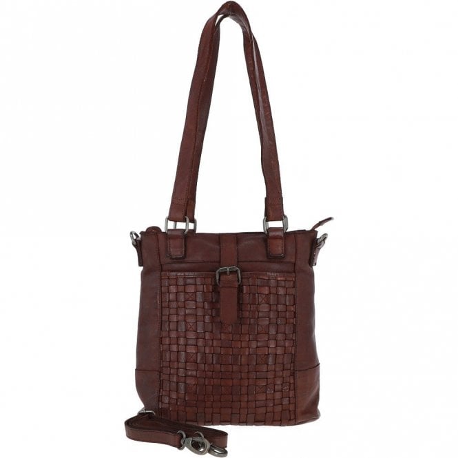Ashwood Vintage Woven Leather Bag Cognac : D-75