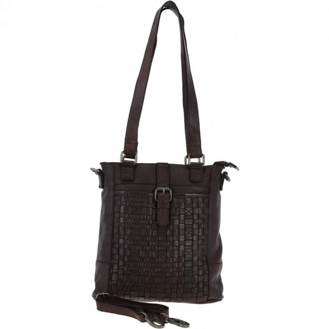 Ashwood Vintage Woven Leather Bag Dark Brown : D-75
