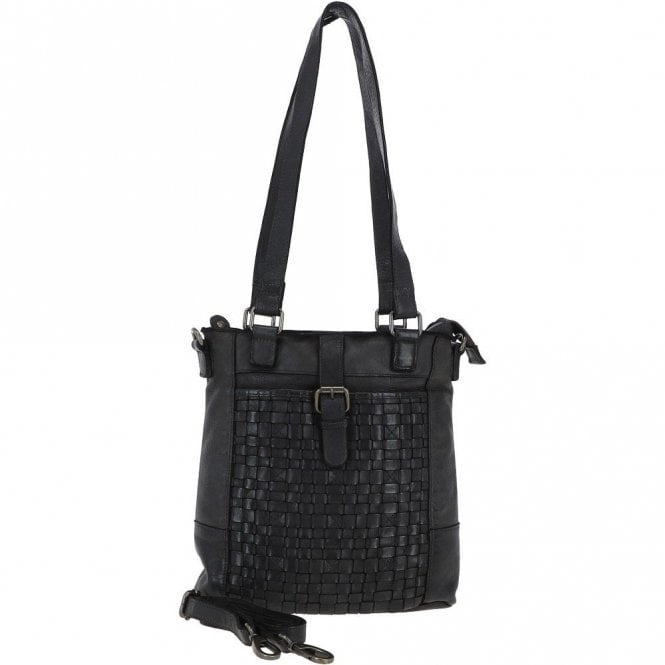 Ashwood Vintage Woven Leather Bag Dark Grey : D-75