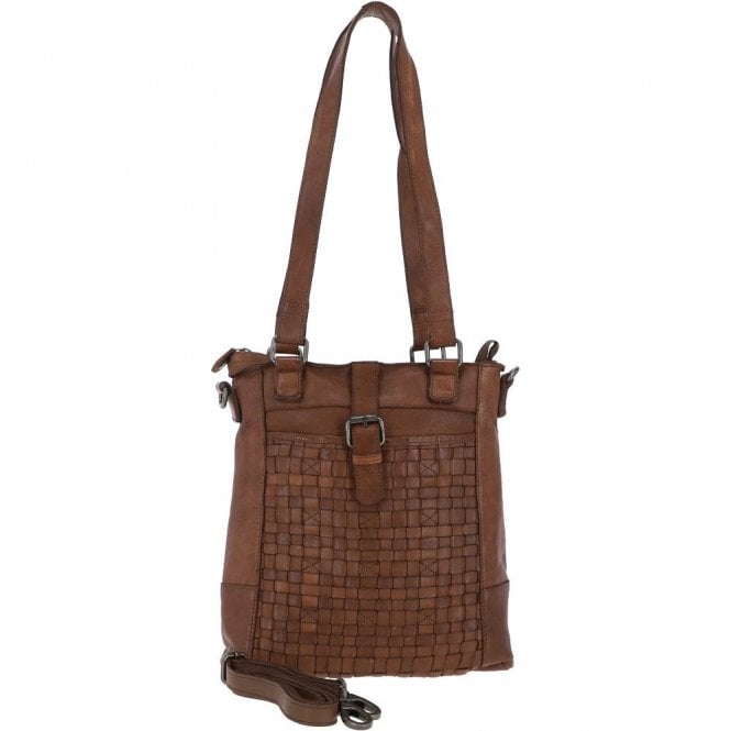 Ashwood Vintage Woven Leather Bag Taupe: D-75