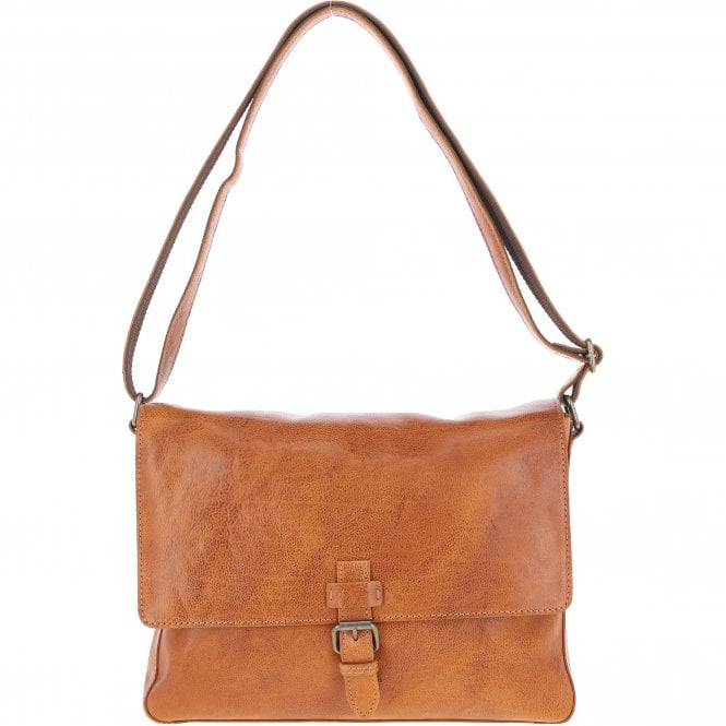 Ashwood Waxy Leather Messenger Bag Tan: David