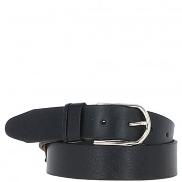 Women's Fashion Leather Belt with Gold Metal Pin Buckle Black: LB-301