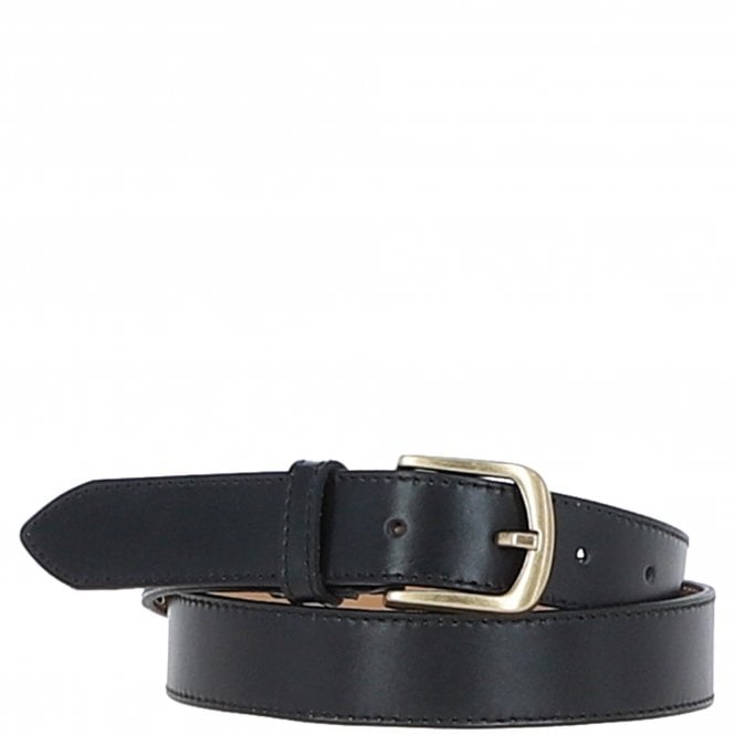 Ashwood Women's Fashion Leather Belt with Gold Metal Pin Buckle Black: LB-303