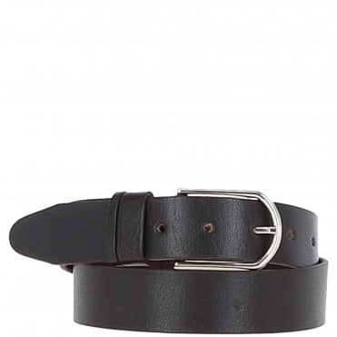 Women's Fashion Leather Belt with Gold Metal Pin Buckle Brown: LB-301