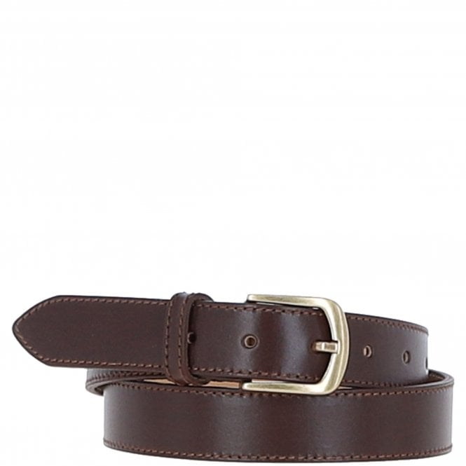 Ashwood Women's Fashion Leather Belt with Gold Metal Pin Buckle Brown: LB-303