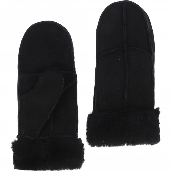 Ashwood Womens Leather Sheepskin Mittens Blk-l: Mittens 2020