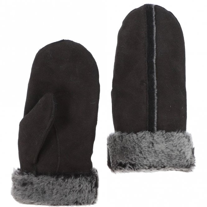 Ashwood Womens Leather Sheepskin Mittens Brown: DB 020