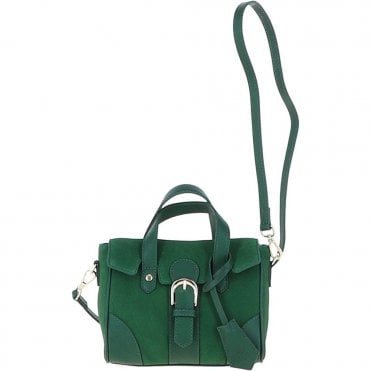 Women's Suede Mini Leather Shoulder Bag Green: S-13