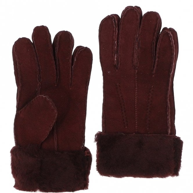 Ashwood Women's Suede Sheepskin Gloves Aubergine : DB906