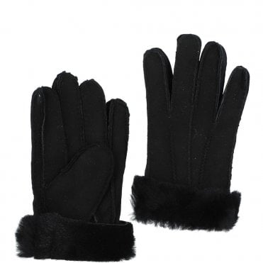 Women's Suede Sheepskin Gloves Black/ Black : DB906