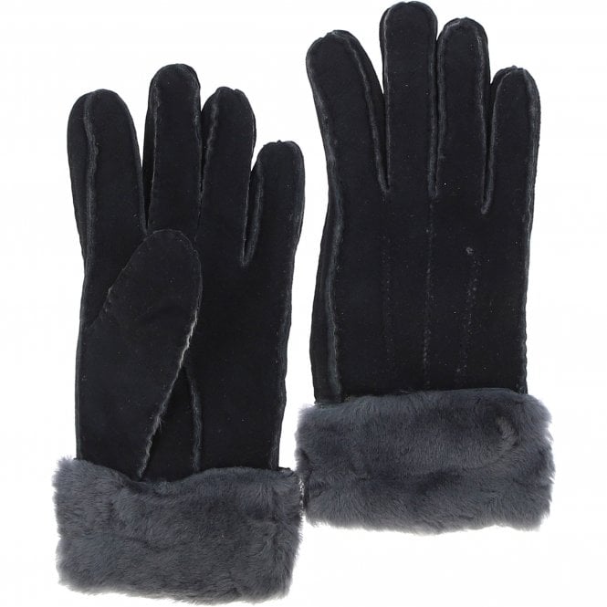 Ashwood Women's Suede Sheepskin Gloves Black/brissa : DB906