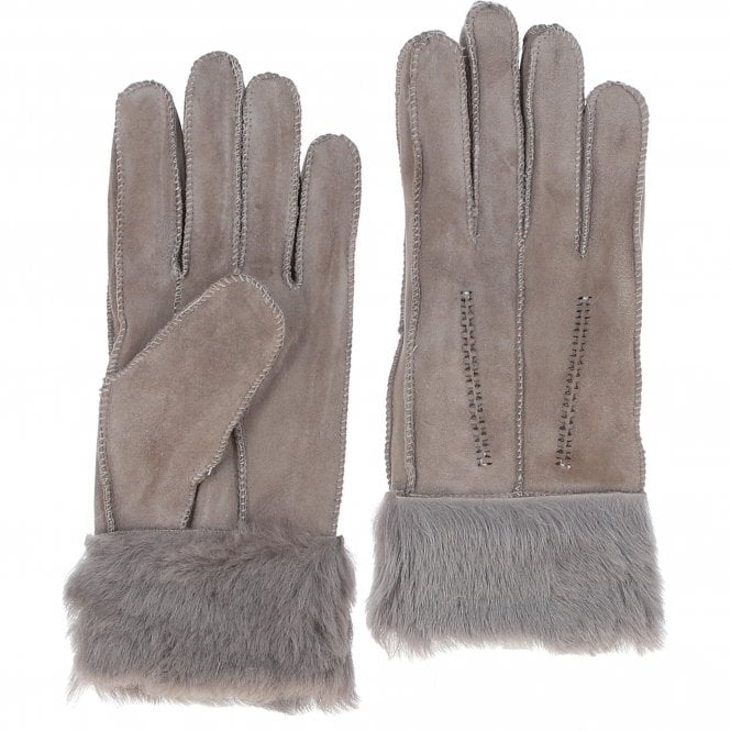 Ashwood Women's Suede Sheepskin Gloves Taupe : DB906