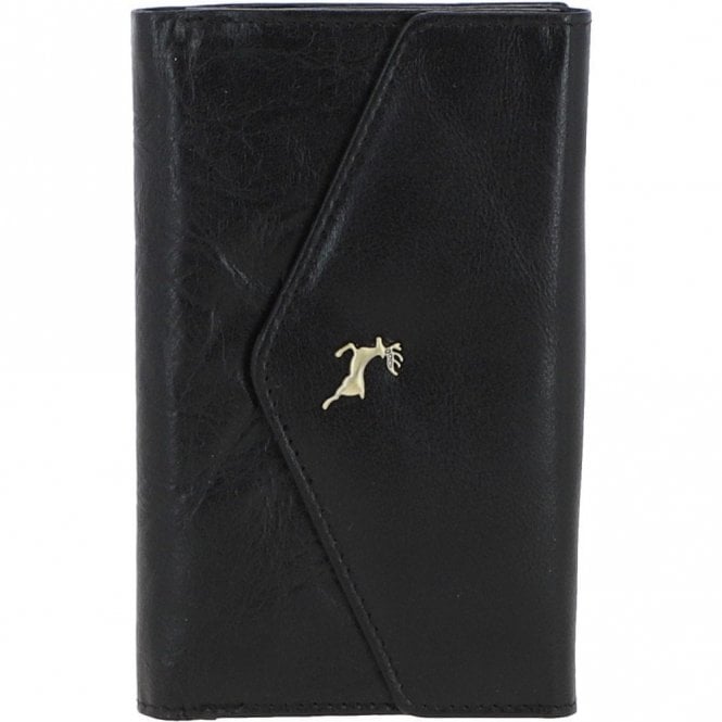 Ashwood Women's Vintage Wash 12 Card Leather Purse Black : G-42