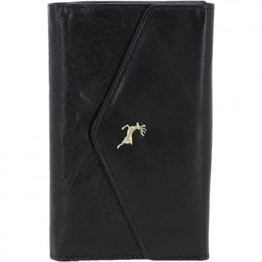 Women's Vintage Wash 12 Card Leather  Purse Black : G-42