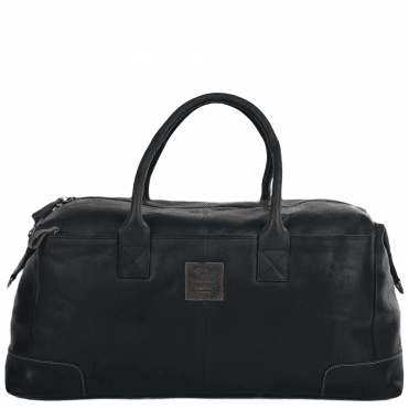 XLarge Leather Travel Holdall Black : 4556