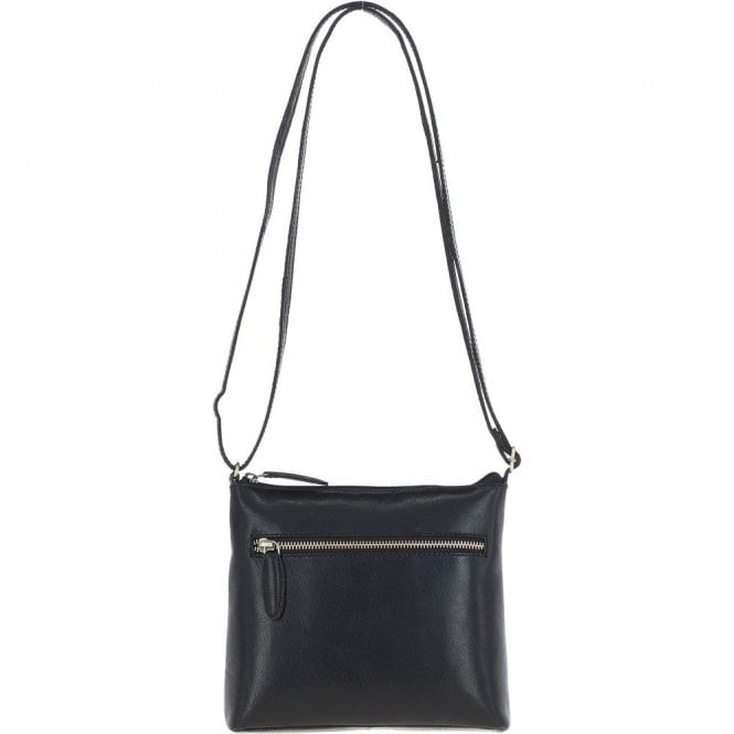 Ashwood Zip Top Leather Crossbody Bag Black: T-89