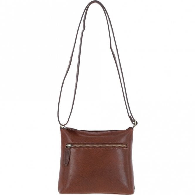 Ashwood Zip Top Leather Crossbody Bag Chestnut: T-89