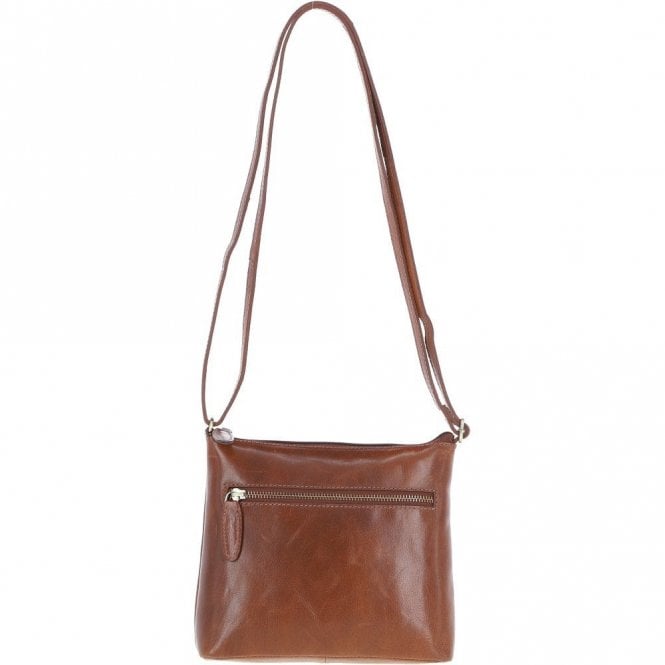 Ashwood Zip Top Leather Crossbody Bag Honey: T-89