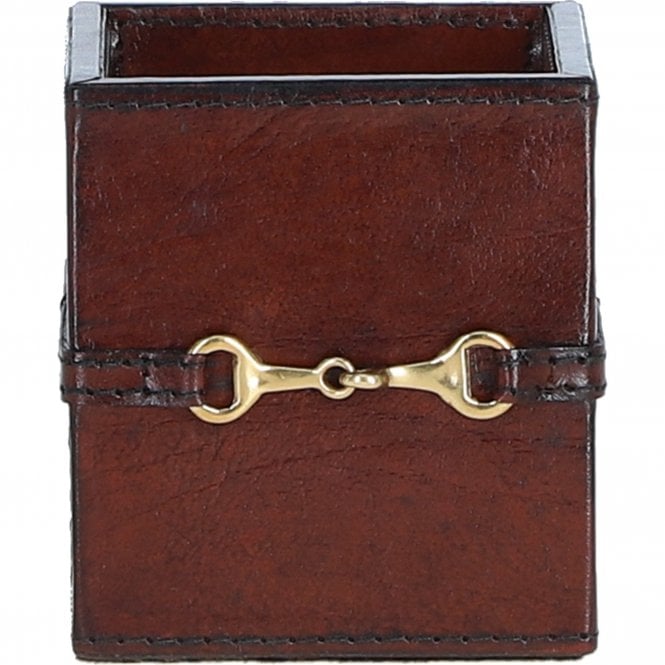 Ashwood 's Premium Leather Pen Holder with Elegant Metal Buckle Chestnut: LF-104