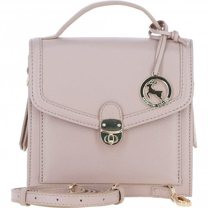 Ashwood Compact Handbag with Detachable Crossbody Strap Beige: Y-54