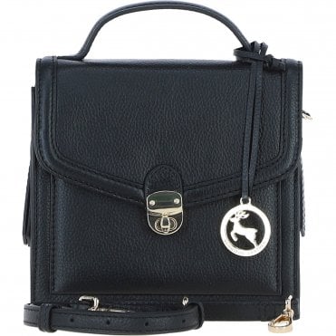 Compact Ashwood Handbag with Detachable Crossbody Strap Black: Y-54