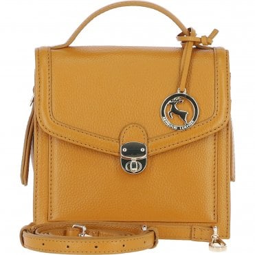 Compact Ashwood Handbag with Detachable Crossbody Strap Mustard: Y-54