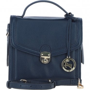 Compact Ashwood Handbag with Detachable Crossbody Strap Navy: Y-54