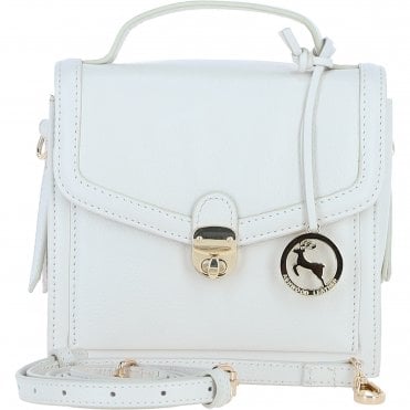 Compact Ashwood Handbag with Detachable Crossbody Strap White: Y-54