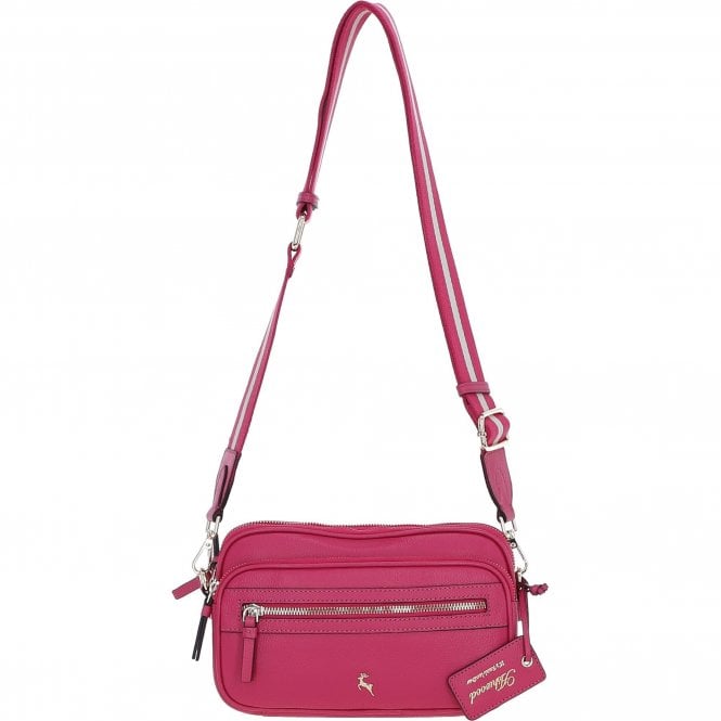 Ashwood Compact Twin Zip Leather Crossbody Bag Pink: X-35