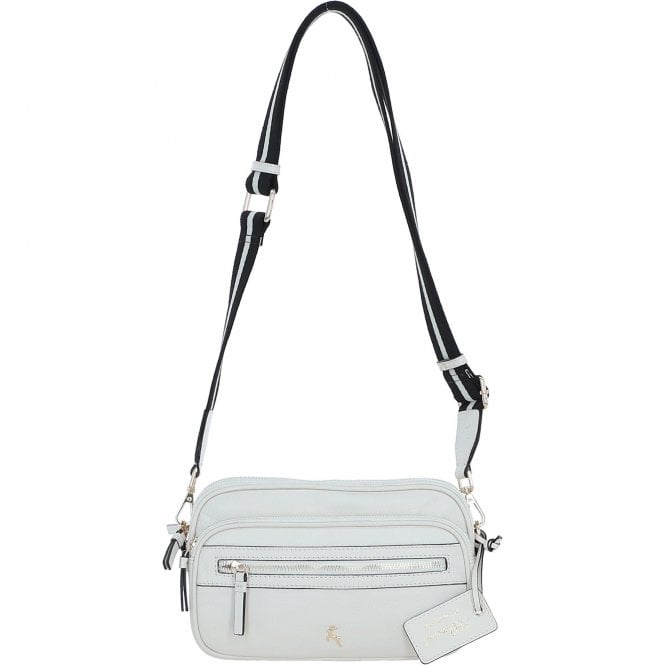 Ashwood Compact Twin Zip Leather Crossbody Bag White: X-35