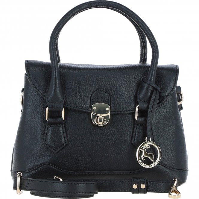 Ashwood Elegant Compact Handbag with Detachable Crossbody Strap Black: Y-55