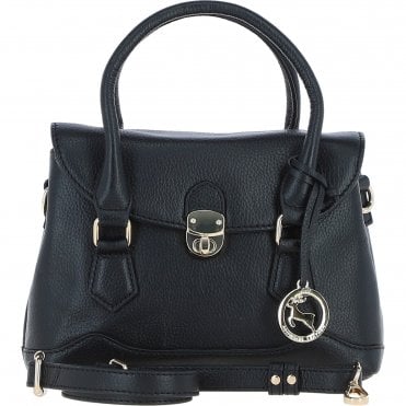 Elegant Ashwood Compact Handbag with Detachable Crossbody Strap Black: Y-55