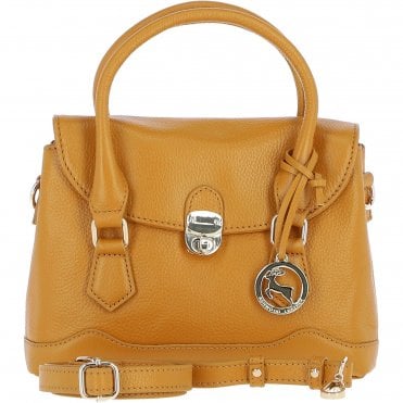 Elegant Ashwood Compact Handbag with Detachable Crossbody Strap Mustard: Y-55