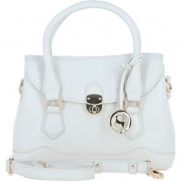 Elegant Ashwood Compact Handbag with Detachable Crossbody Strap White: Y-55